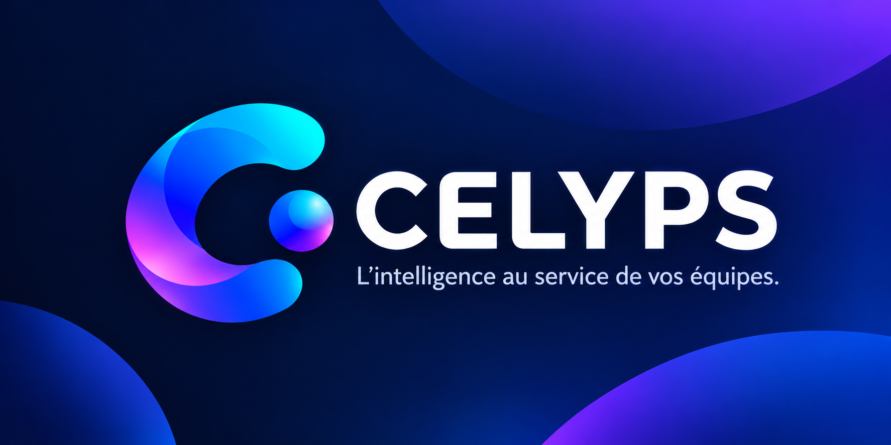 Identité visuelle CELYPS sur fond bleu nuit